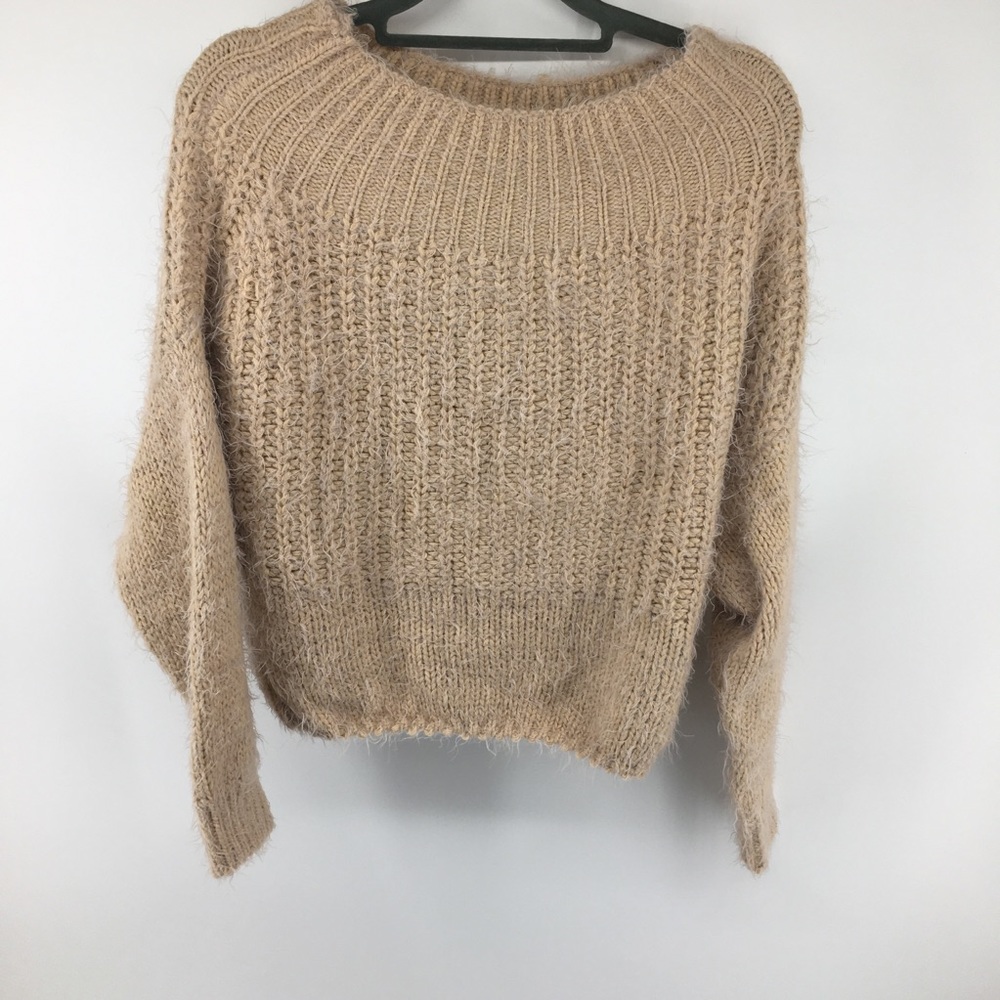 Chelsea & Violet Tan Crop Sweater